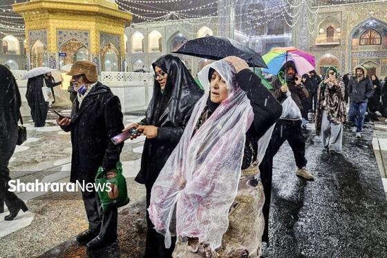 گزارش تصویری | بارش برف پاییزه در حرم مطهر رضوی