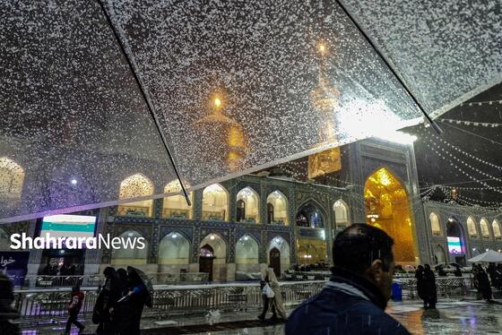 گزارش تصویری | بارش برف پاییزه در حرم مطهر رضوی