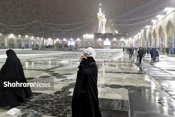 گزارش تصویری | بارش برف پاییزه در حرم مطهر رضوی