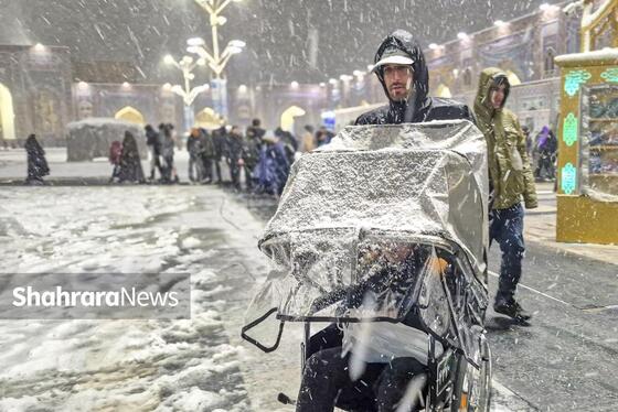 گزارش تصویری | حال و هوای برفی حرم مطهر رضوی