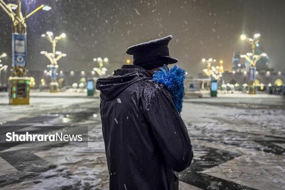 گزارش تصویری | حال و هوای برفی حرم مطهر رضوی