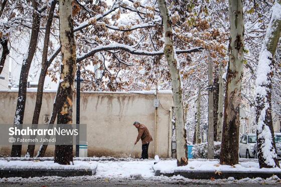 گزارش تصویری |بارش برف پاییزی در مشهد