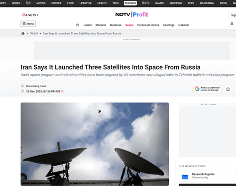 بازتاب جهانی پرتاب همزمان سه ماهواره ایرانی از روسیه