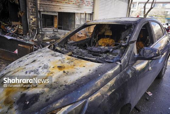 گزارش تصویری | مهار آتش سوزی یک مغازه لوازم یدکی در خیابان امام رضا (ع)