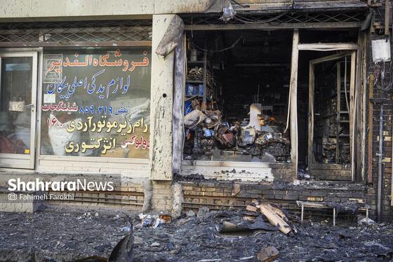 گزارش تصویری | مهار آتش سوزی یک مغازه لوازم یدکی در خیابان امام رضا (ع)