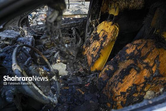 گزارش تصویری | مهار آتش سوزی یک مغازه لوازم یدکی در خیابان امام رضا (ع)