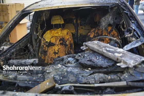 گزارش تصویری | مهار آتش سوزی یک مغازه لوازم یدکی در خیابان امام رضا (ع)