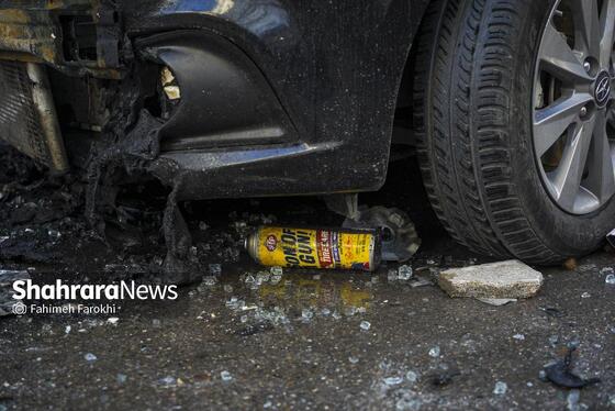 گزارش تصویری | مهار آتش سوزی یک مغازه لوازم یدکی در خیابان امام رضا (ع)