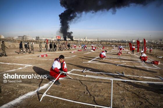 گزارش تصویری | مانور تمام عیار ترکیبی زلزله مشهد «مقاوم در سایه خورشید»