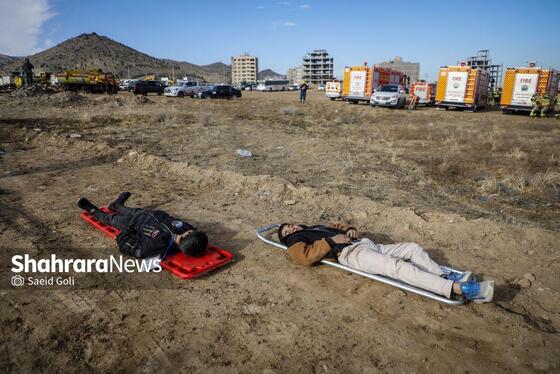 گزارش تصویری | مانور تمام عیار ترکیبی زلزله مشهد «مقاوم در سایه خورشید»