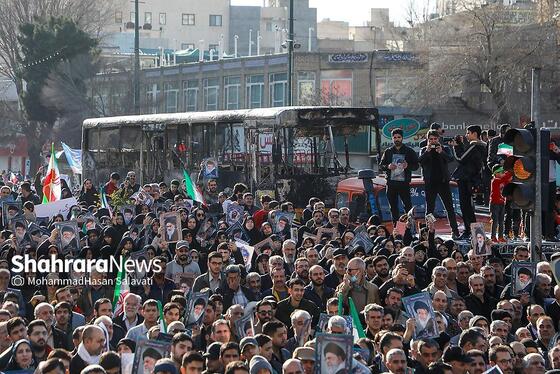 گزارش تصویری | مراسم تشییع پیکر شهدای مدافع امنیت در مشهد (۲۲ دی ۱۴۰۴) - ۲