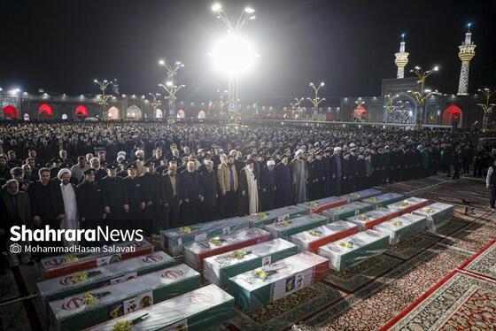 گزارش تصویری | وداع با پیکر مطهر شهدای مدافع امنیت در حرم مطهر امام‌رضا(ع)