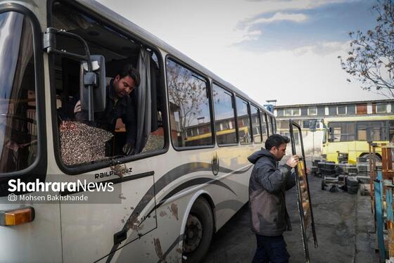 گزارش تصویری | آغاز بازسازی اتوبوس‌های آسیب‌دیده در اغتشاشات اخیر