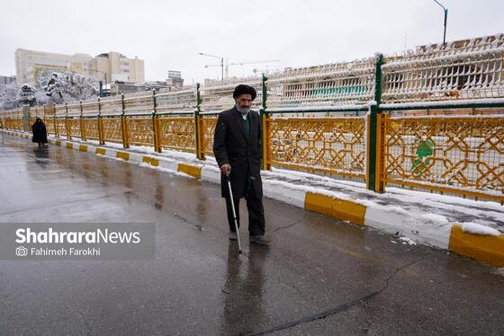 گزارش تصویری | بارش زیبای برف در مشهد