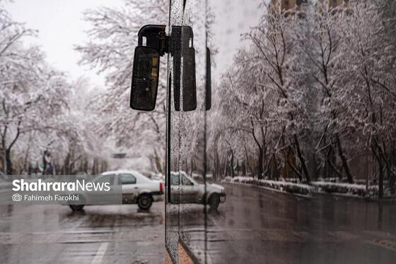 گزارش تصویری | بارش زیبای برف در مشهد