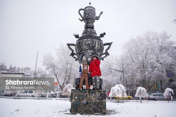 گزارش تصویری | بارش زیبای برف در مشهد