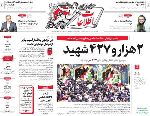 صفحه نخست روزنامه‌های کشور - پنجشنبه ۲ بهمن ۱۴۰۴