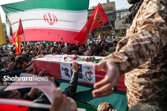 گزارش تصویری | مراسم تشییع پیکر مطهر شهید «مهدی ظریف»، مدافع امنیت در مشهد ۱