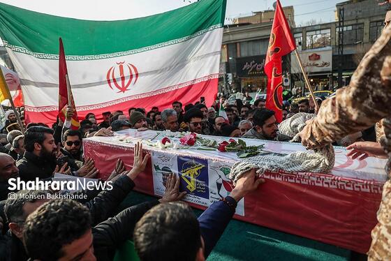 گزارش تصویری | مراسم تشییع پیکر مطهر شهید «مهدی ظریف»، مدافع امنیت در مشهد ۱