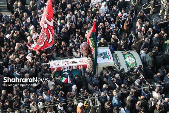 گزارش تصویری | مراسم تشییع پیکر مطهر شهید «مهدی ظریف»، مدافع امنیت در مشهد ۱