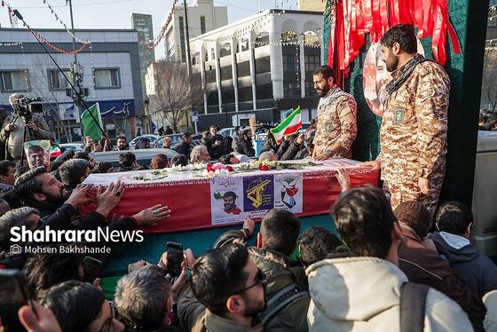 گزارش تصویری | مراسم تشییع پیکر مطهر شهید «مهدی ظریف»، مدافع امنیت در مشهد ۱