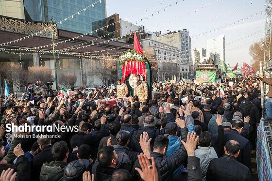 گزارش تصویری | مراسم تشییع پیکر مطهر شهید «مهدی ظریف»، مدافع امنیت در مشهد ۱