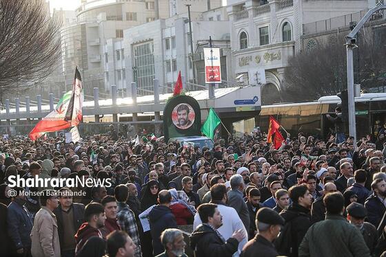 گزارش تصویری | مراسم تشییع پیکر مطهر شهید «مهدی ظریف»، مدافع امنیت در مشهد ۱
