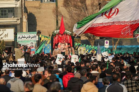 گزارش تصویری | مراسم تشییع پیکر مطهر شهید «مهدی ظریف»، مدافع امنیت در مشهد ۱