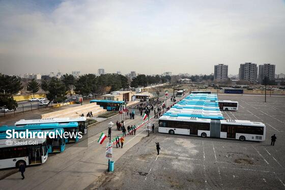 گزارش تصویری | آیین رونمایی از ۲۵ دستگاه اتوبوس جدید در مشهد (۱۲ بهمن ۱۴۰۴)