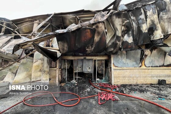 گزارش تصویری | آتش‌سوزی بازارچه جنت‌آباد تهران