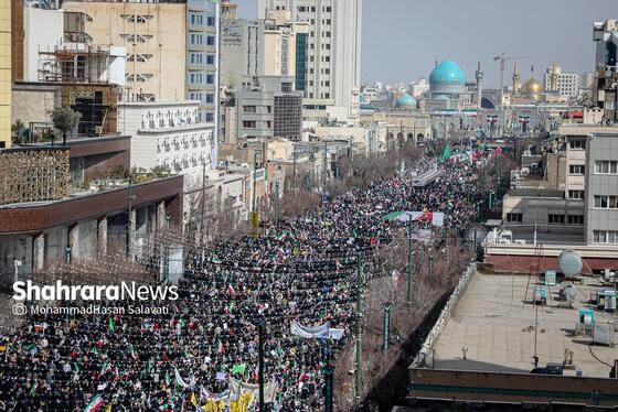 گزارش تصویری | راهپیمایی مردم مشهد در یوم الله ۲۲ بهمن -۳