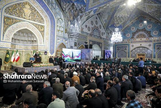 گزارش تصویری | مراسم چهلم شهدای حوادث دی ماه در حرم مطهر رضوی با حضور رئیس جمهور