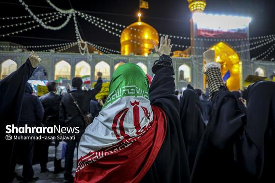 گزارش تصویری | اجتماع مردم مشهد در محکومیت حملات آمریکایی، صهیونی به ایران در حرم مطهر رضوی