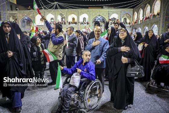 گزارش تصویری | اجتماع مردم مشهد در محکومیت حملات آمریکایی، صهیونی به ایران در حرم مطهر رضوی