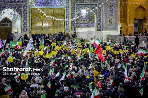 گزارش تصویری | اجتماع مردم مشهد در محکومیت حملات آمریکایی، صهیونی به ایران در حرم مطهر رضوی