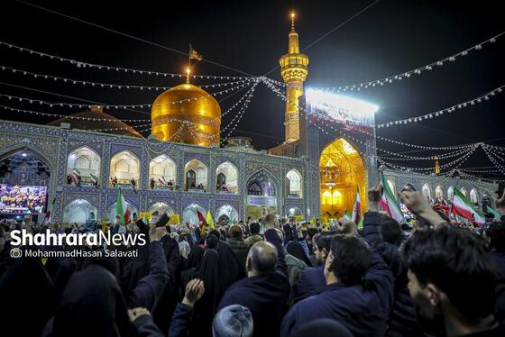 گزارش تصویری | اجتماع مردم مشهد در محکومیت حملات آمریکایی، صهیونی به ایران در حرم مطهر رضوی
