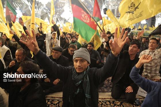 گزارش تصویری | اجتماع مهاجران افغانستانی ساکن مشهد در سوگ قائد امت