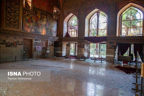عکس| آسیب به باغ موزه چهلستون اصفهان در تجاوز آمریکا و رژیم صهیونیستی