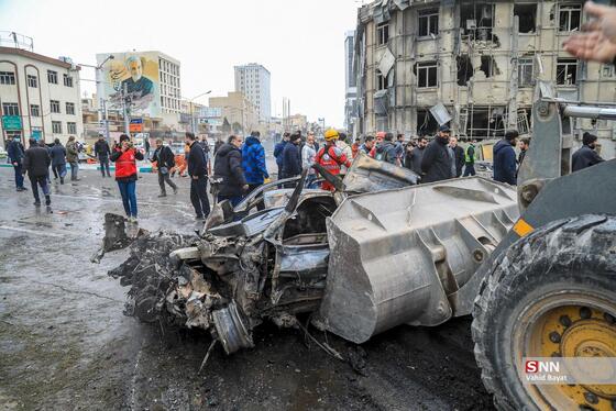 عکس| تصاویر دردناک از حمله موشکی دشمن به اتوبان شهید باقری تهران