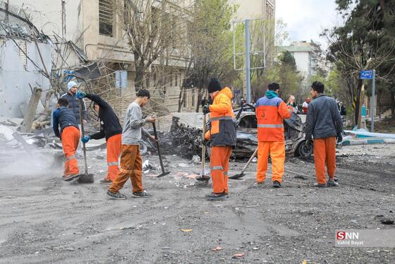 عکس| تصاویر دردناک از حمله موشکی دشمن به اتوبان شهید باقری تهران