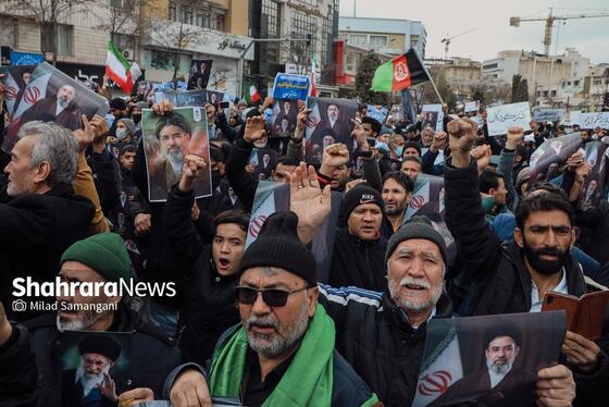 گزارش تصویری | تجمع مهاجران افغانستانی در محکومت جنایت آمریکا و رژیم صهیونیستی مقابل دفتر سازمان ملل در مشهد