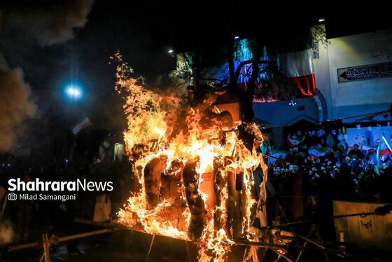 گزارش تصویری | مردم انقلابی در آخرین چهارشنبه سال ۱۴۰۴ در خیابان احمدآباد مشهد