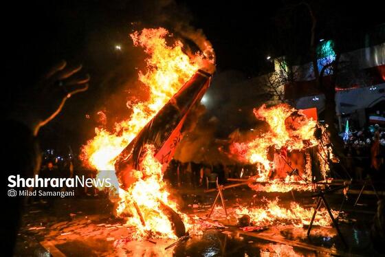 گزارش تصویری | مردم انقلابی در آخرین چهارشنبه سال ۱۴۰۴ در خیابان احمدآباد مشهد