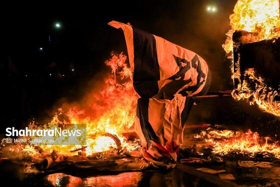 گزارش تصویری | مردم انقلابی در آخرین چهارشنبه سال ۱۴۰۴ در خیابان احمدآباد مشهد