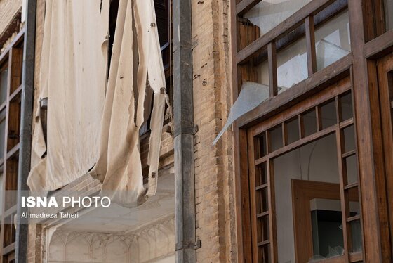 گزارش تصویری | خسارات ناشی از تجاوز هوایی آمریکایی صهیونی به عمارت تاریخی رکیب‌خانه اصفهان
