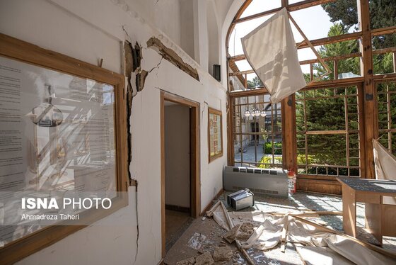 گزارش تصویری | خسارات ناشی از تجاوز هوایی آمریکایی صهیونی به عمارت تاریخی رکیب‌خانه اصفهان