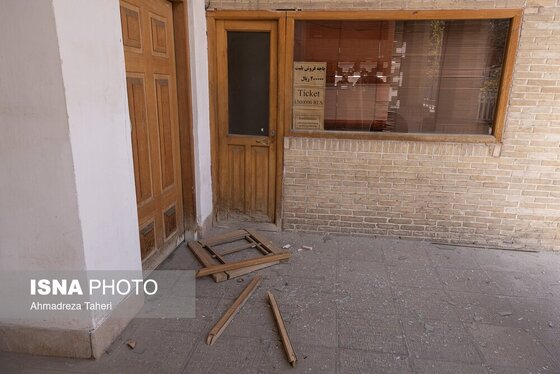 گزارش تصویری | خسارات ناشی از تجاوز هوایی آمریکایی صهیونی به عمارت تاریخی رکیب‌خانه اصفهان
