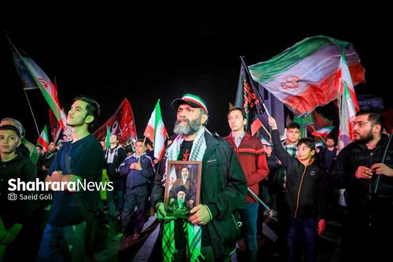 حضور مردم مشهد در بیست و ششمین شب از حماسه ملی علیه دشمنان ایران(۶ فروردین ۱۴۰۵)