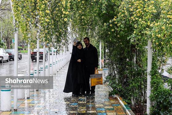 گزارش تصویری | شهر مشهد زیر بارش رحمت الهی در روز ۱۲ فروردین