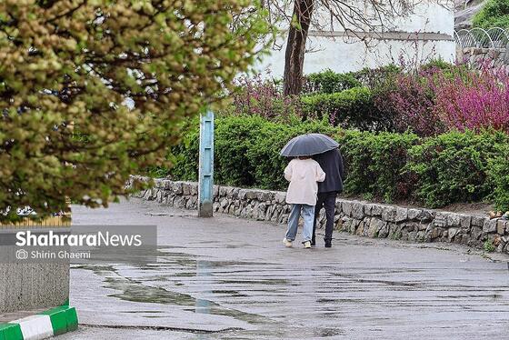 گزارش تصویری | شهر مشهد زیر بارش رحمت الهی در روز ۱۲ فروردین